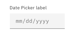 default concept on a Datepicker component in Carbon Design System.