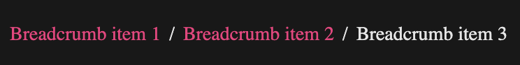 basic concept on a Breadcrumb component in FAST.